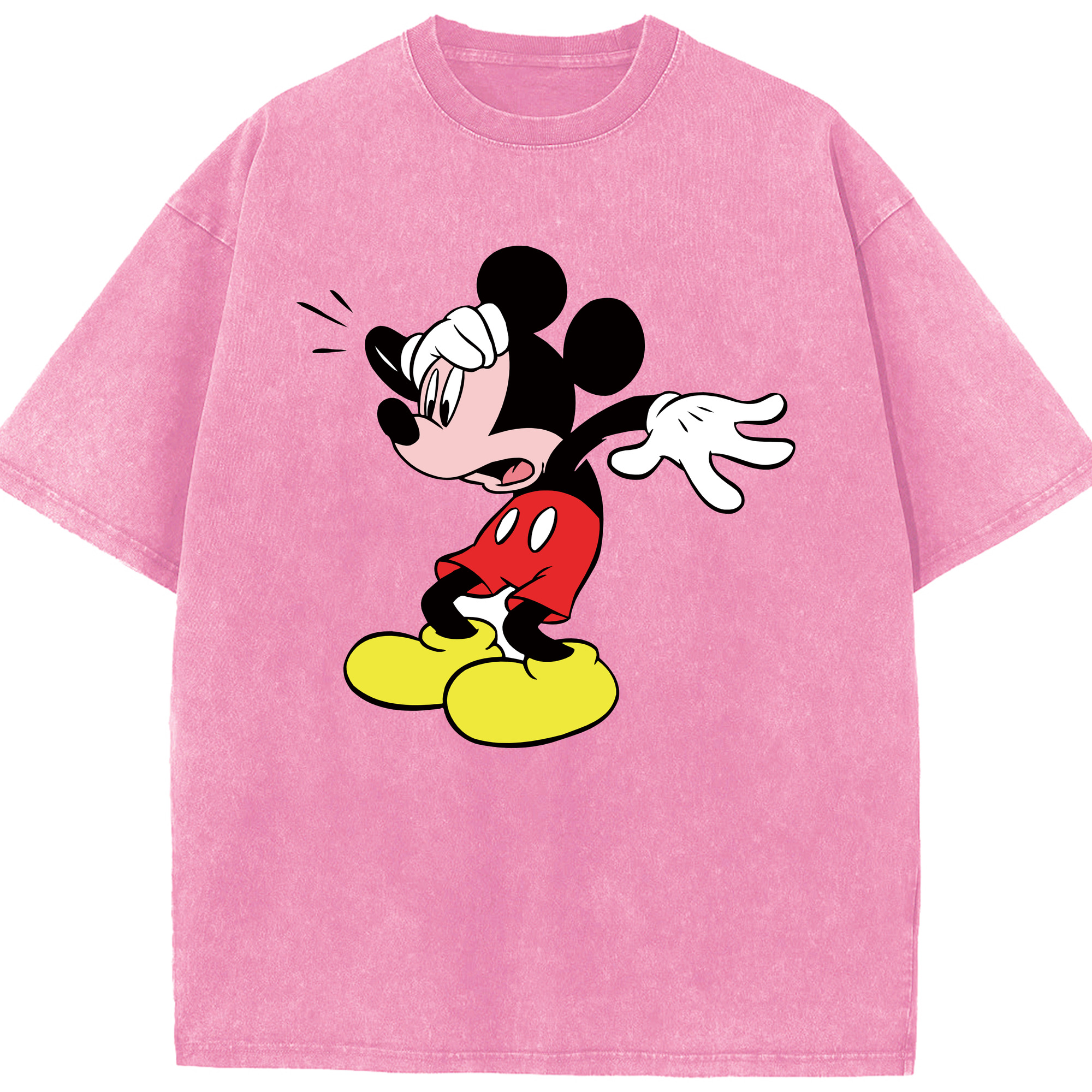 （画像用） ミッキーマウス Mickey Mouse 綿100% ヴィンテージ風 半袖Tシャツ（フロントプリント）